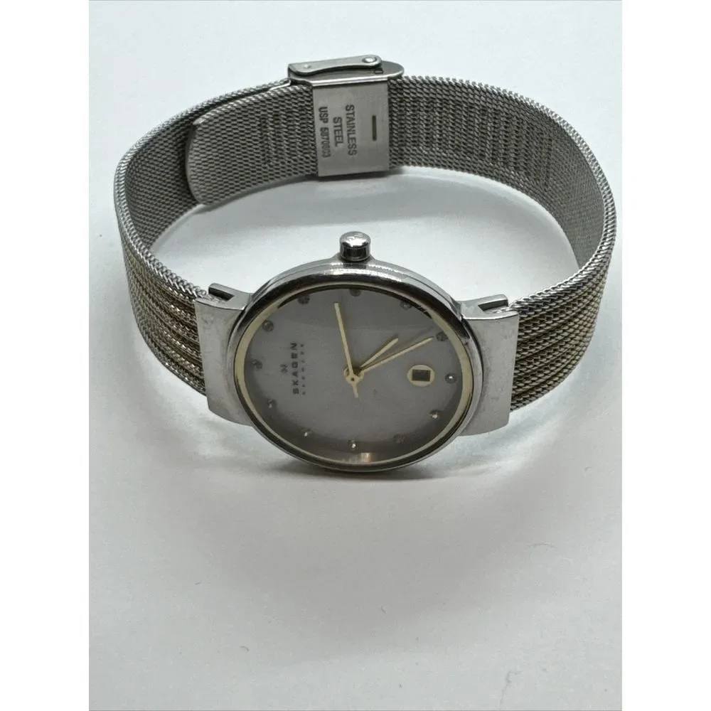 Skagen Ancher 355SSGS Women Stainless Steel Mesh Analog Dial Quartz Watch JNA900